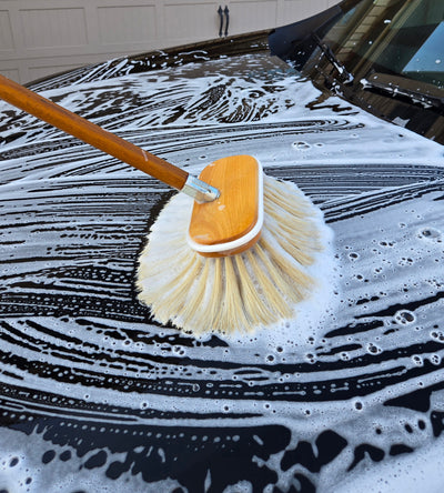 Universal Brush Mfg Co.   UB7Wood - 7” Wood Block Blonde Boar Brush w/Bumper (very soft)