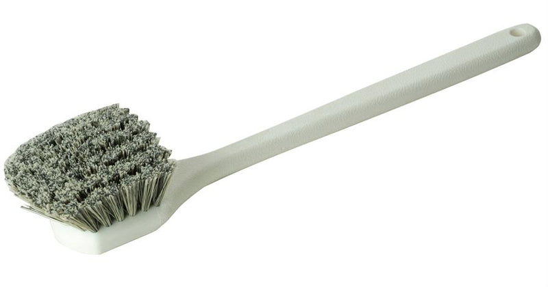 20” Long Handle Wheel Brush (medium-stiff) Black & White