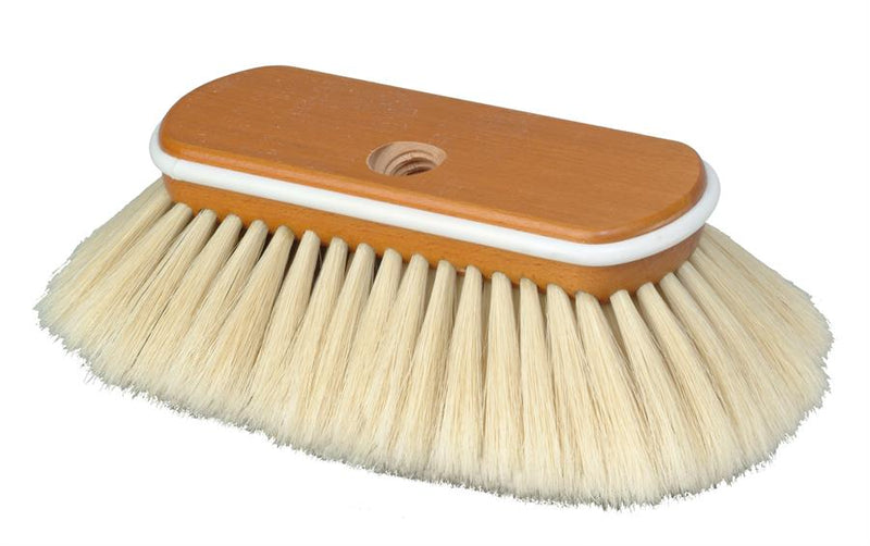 Universal Brush Mfg Co.   UB7Wood - 7” Wood Block Blonde Boar Brush w/Bumper (very soft)